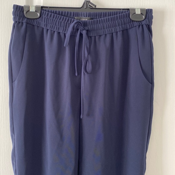 Perfect condition JCrew navy joggers in dressy/silky material size 2 - Picture 1 of 5